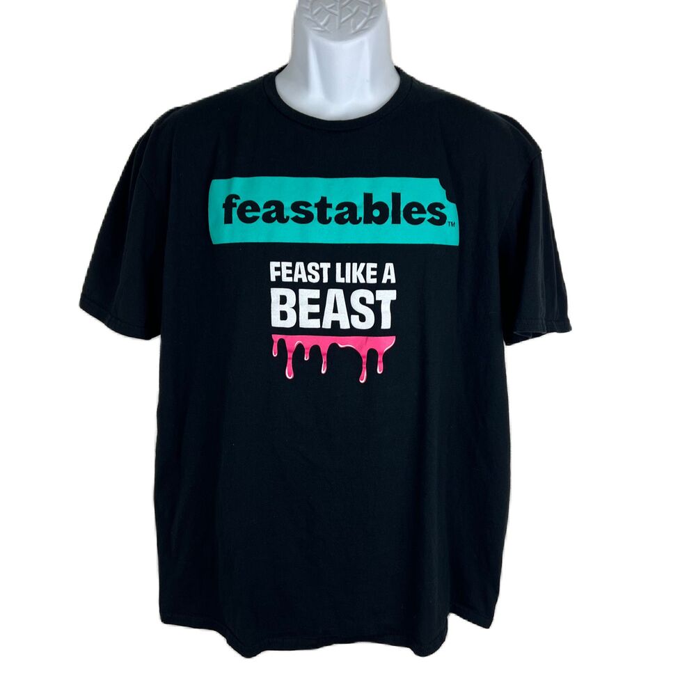 Mr Beast Shirt Men Extra Large Black Short Sleeve Feastables Graphic Tee